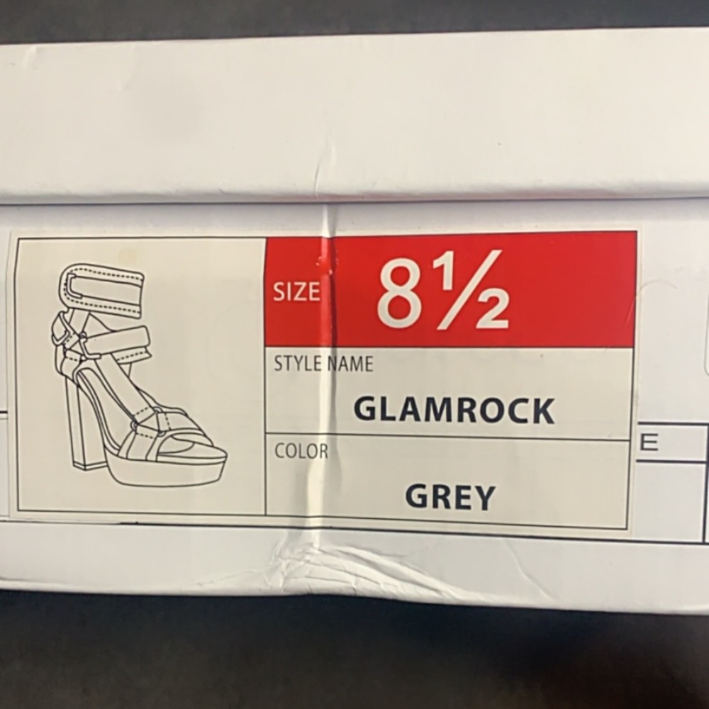 Glamrock Grey & gold heels